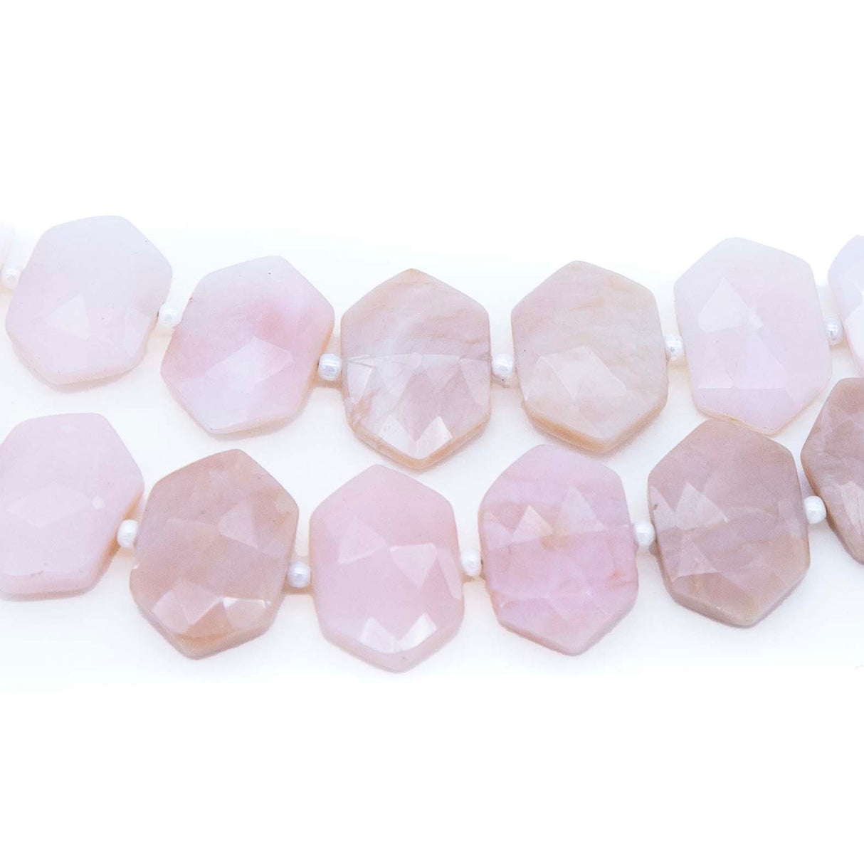 57ST460-PF: Pink Opal Faceted Polygon 10-11x15mm