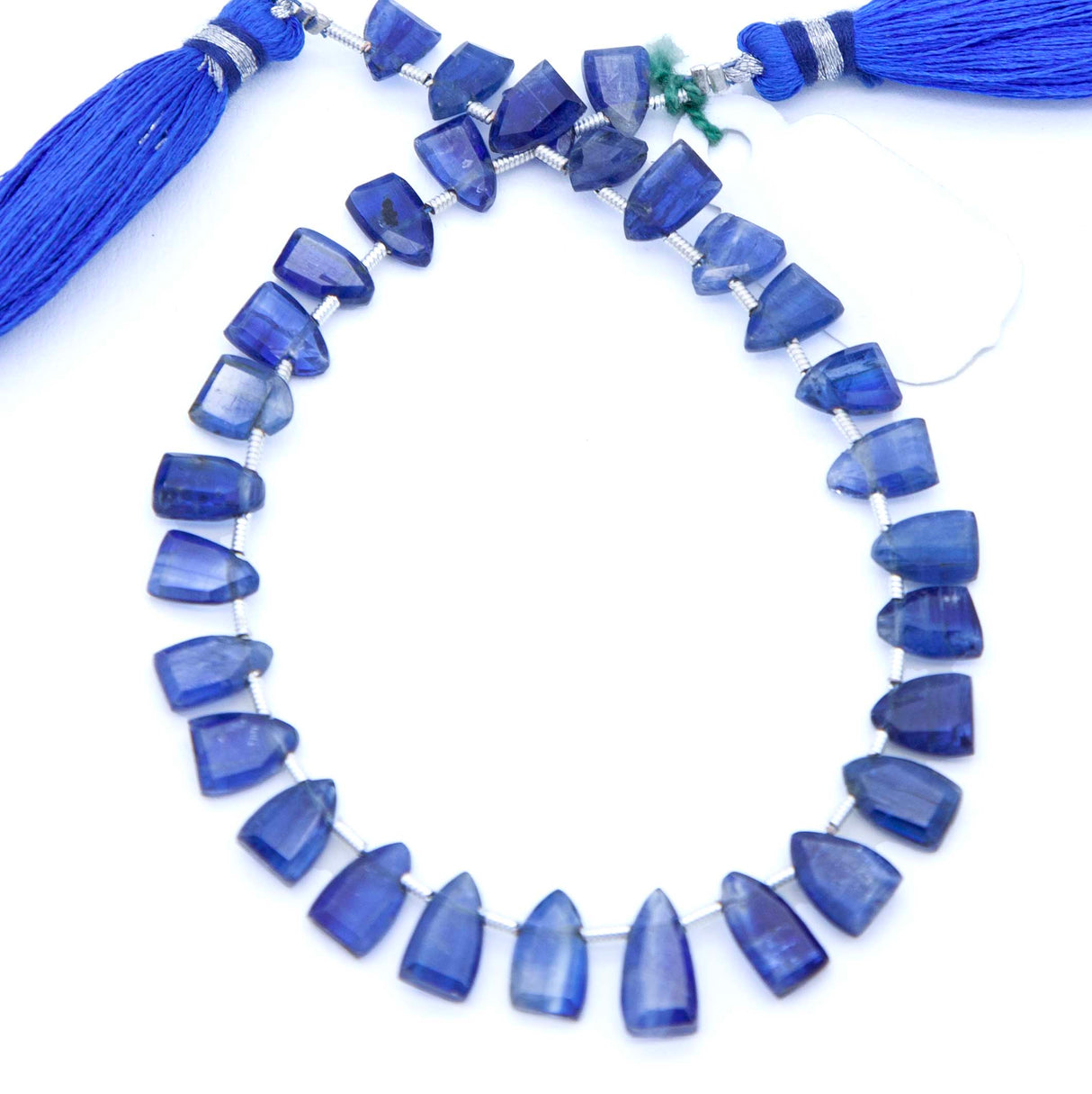 53ST473-WF44: Blue Kyanite A A Window Facet Drop 44 Carat Strand