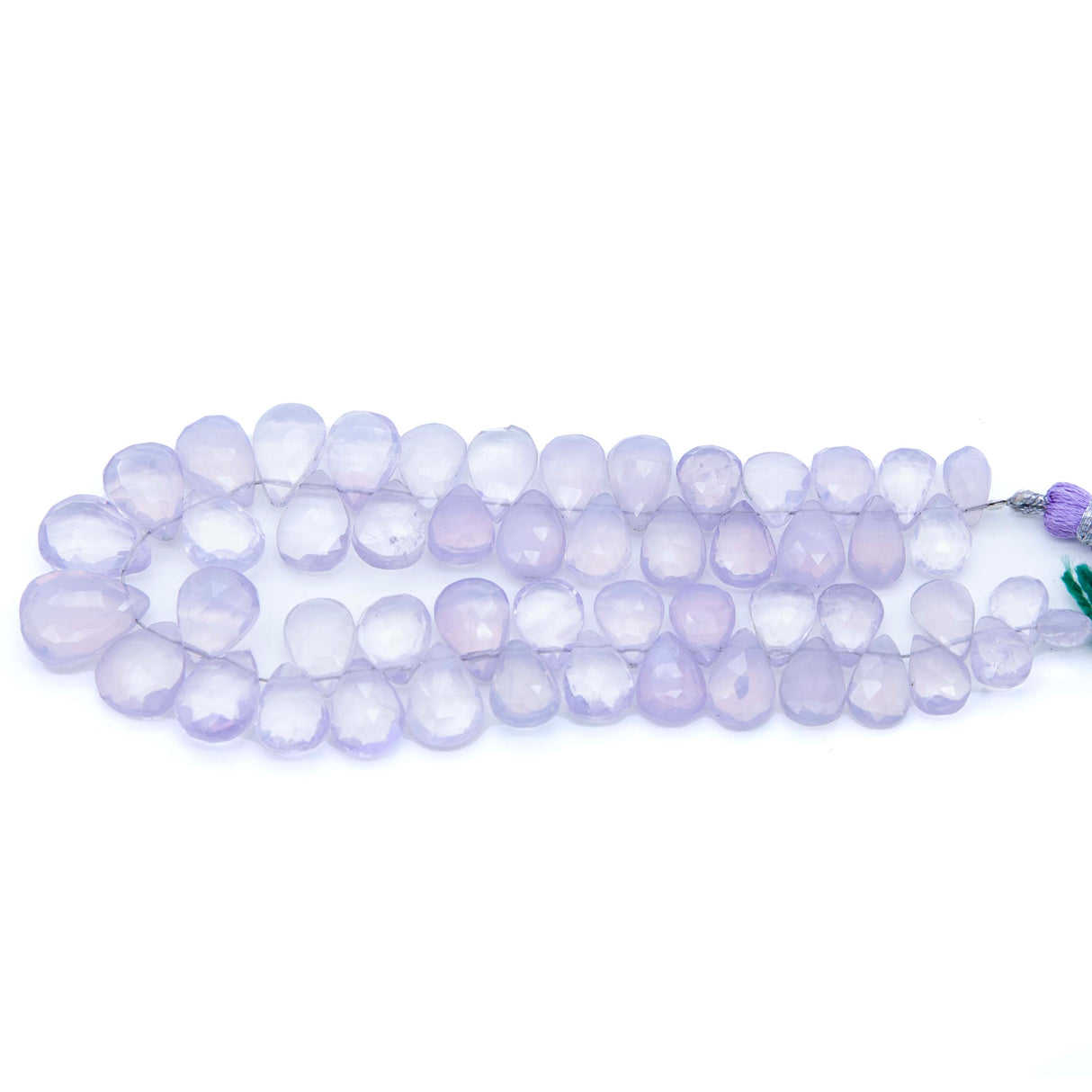 43ST414-LAVF: Lavender Chalcedony A A "Scorolite" FC Drops 6x8-9x13mm