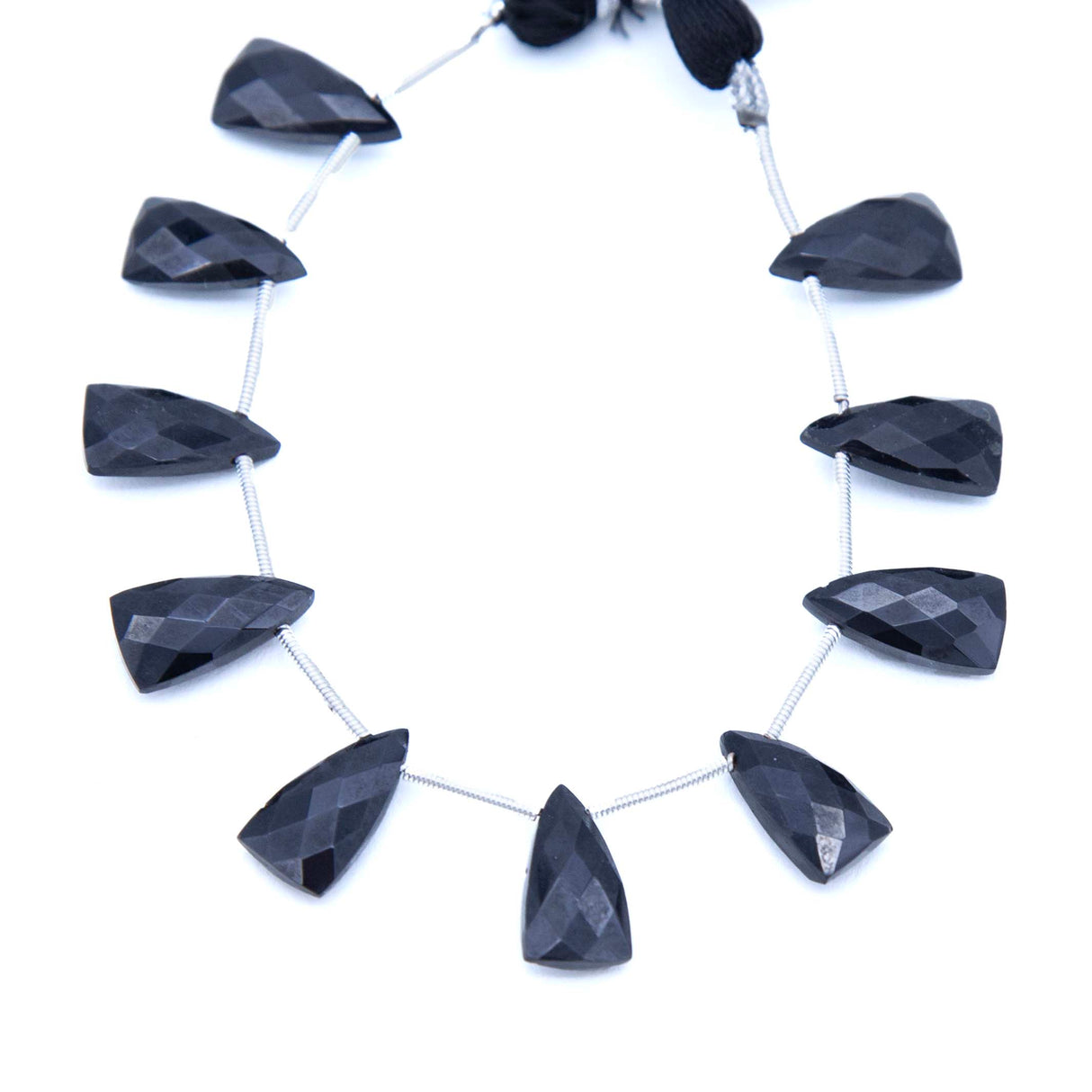 47ST636-BFP: Black Spinel Faceted Long Trillion Drop 8x15mm