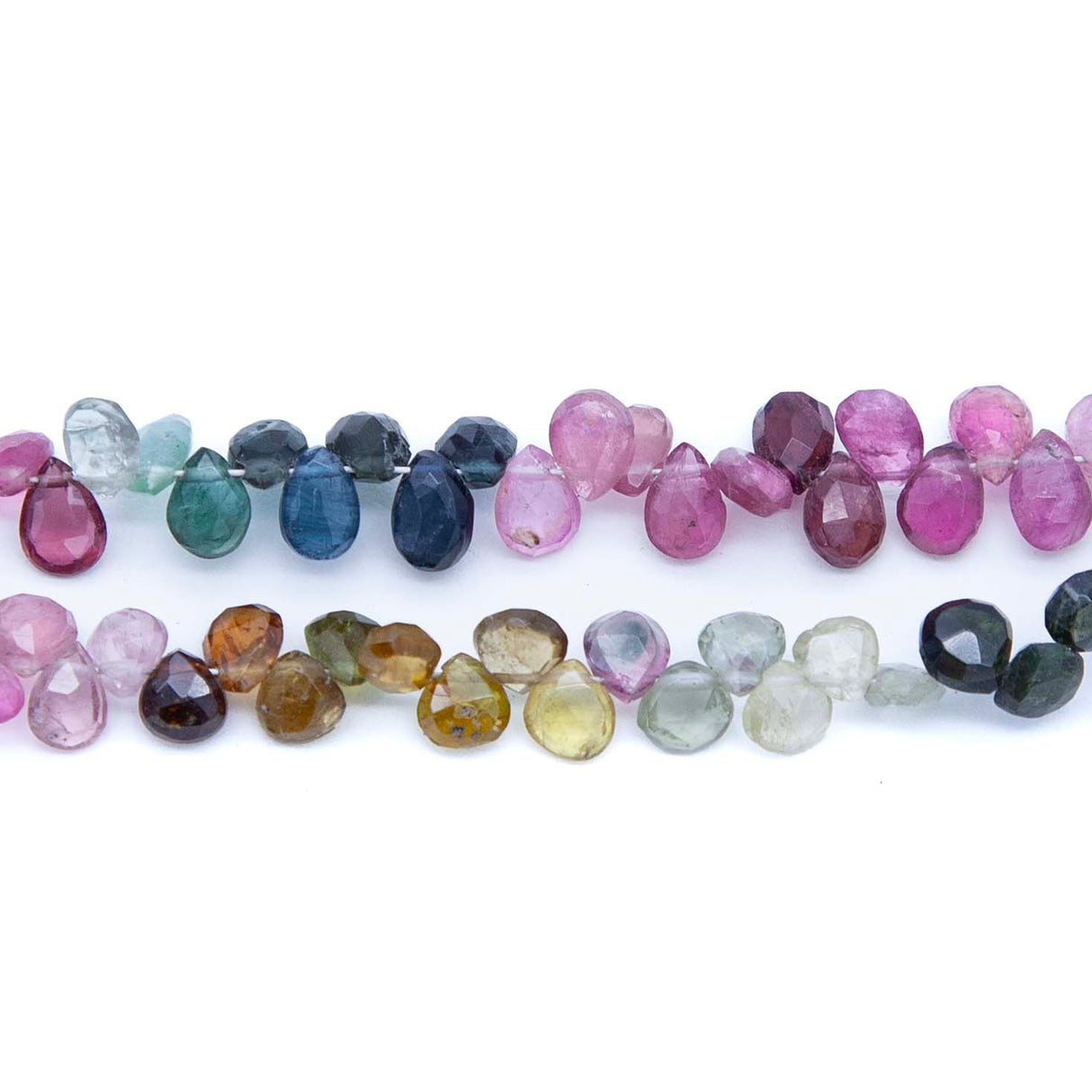 42ST492-F: Tourmaline Multi Shade Micro Faceted Drop 4-5mm AVG