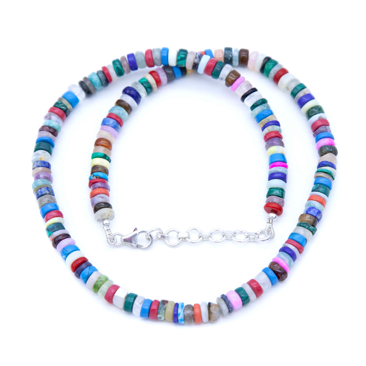 ST525-NECK: Necklace Multi-stone Heishi 6mm