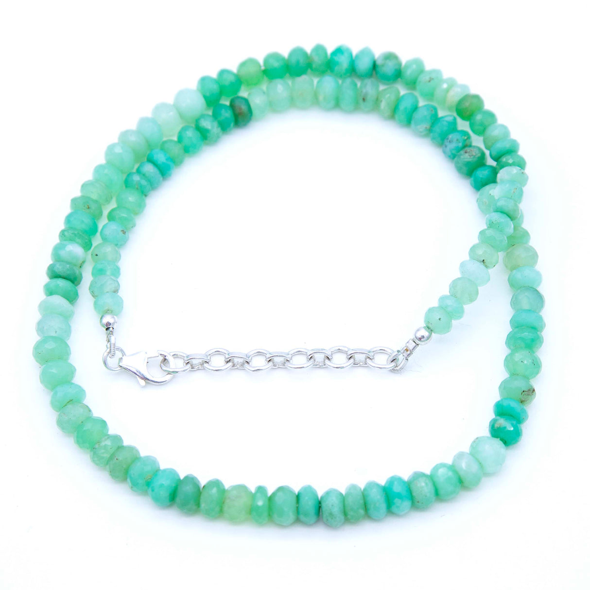 ST625-NSH: Chrysoprase Shaded 6mm FACETED Rondelle Necklace 1 String