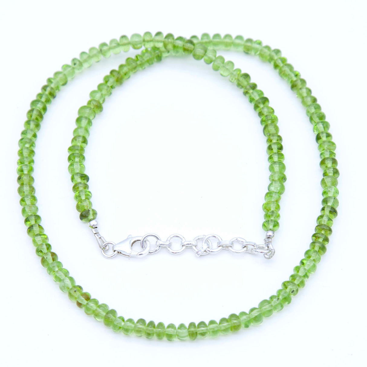 ST415-NECK2: Necklace Peridot 5-6mm Smooth Rondelle