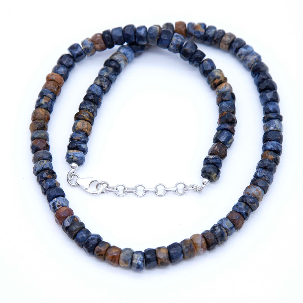 ST535-NECK: Necklace Pietersite Faceted Disc