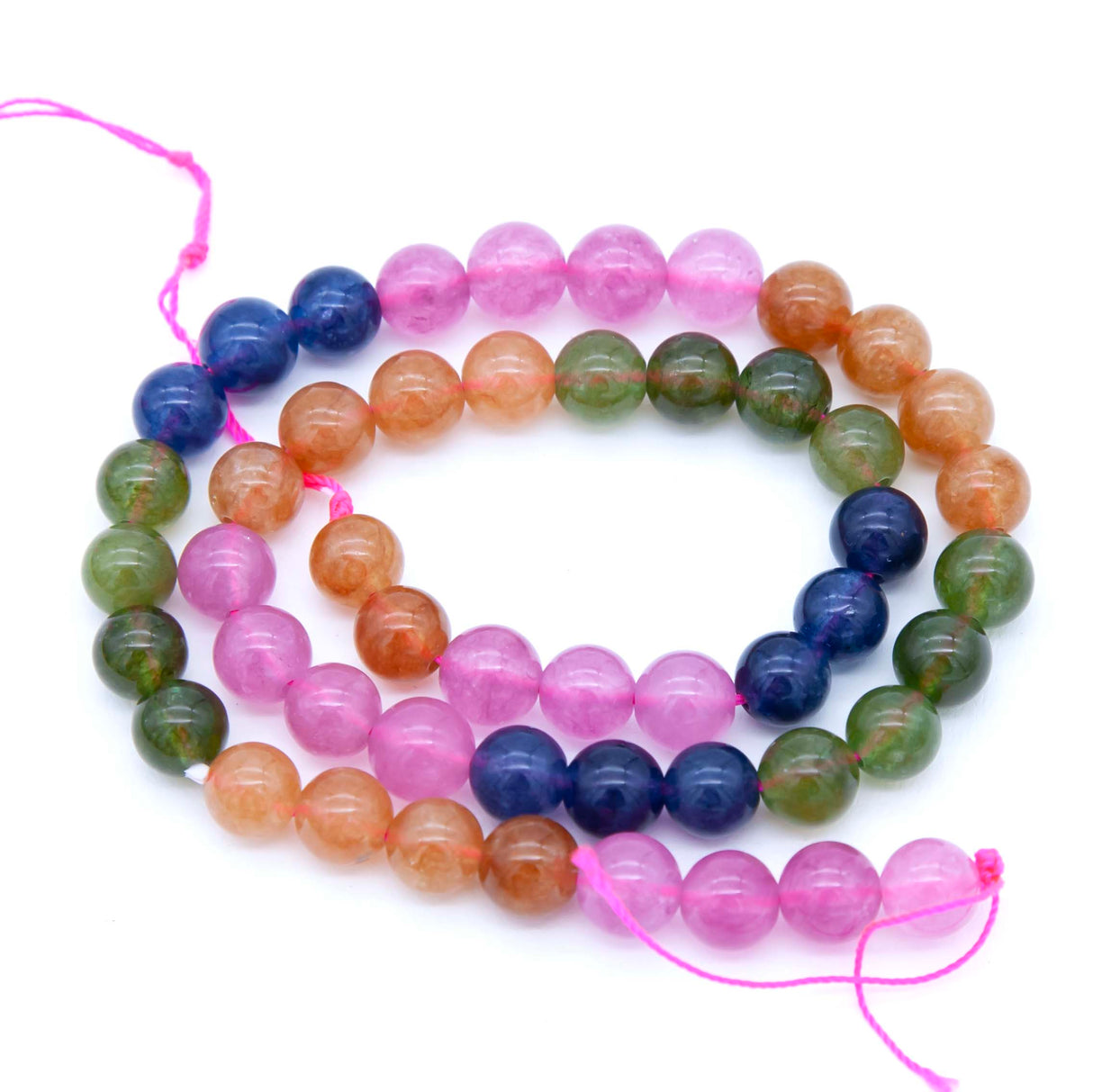 8ST525-RB: Dyed Rainbow Jade Stone Round 8mm