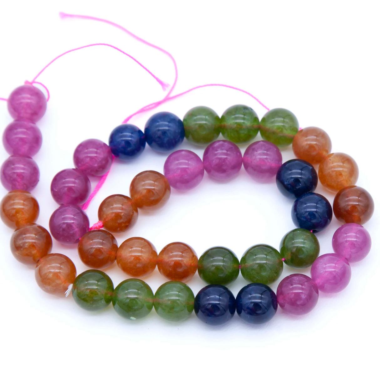 10ST525-RB: Dyed Rainbow Jade Stone Round 10mm