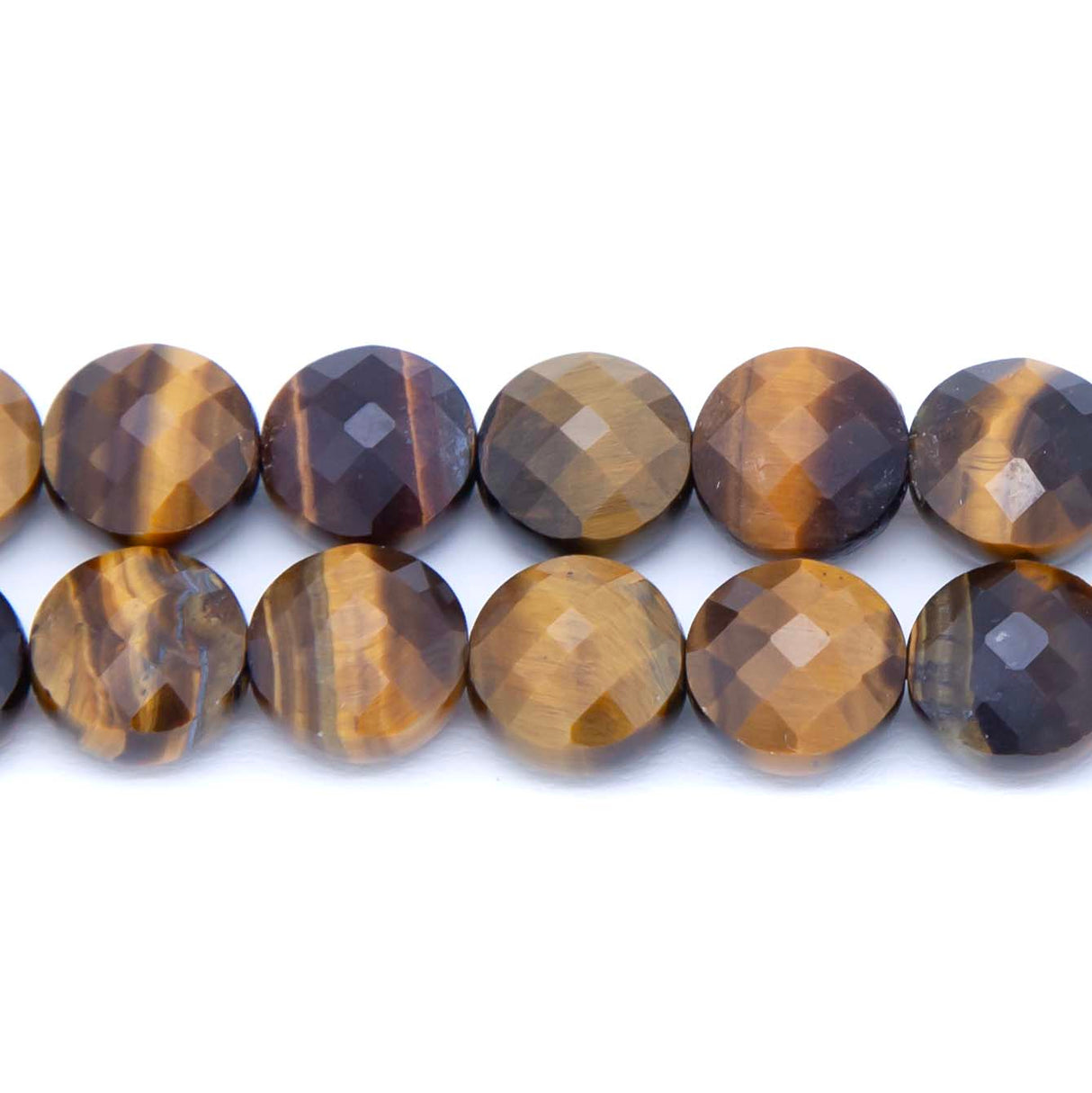 10ST400-CF: Tiger Eye Faceted Coin 10mm