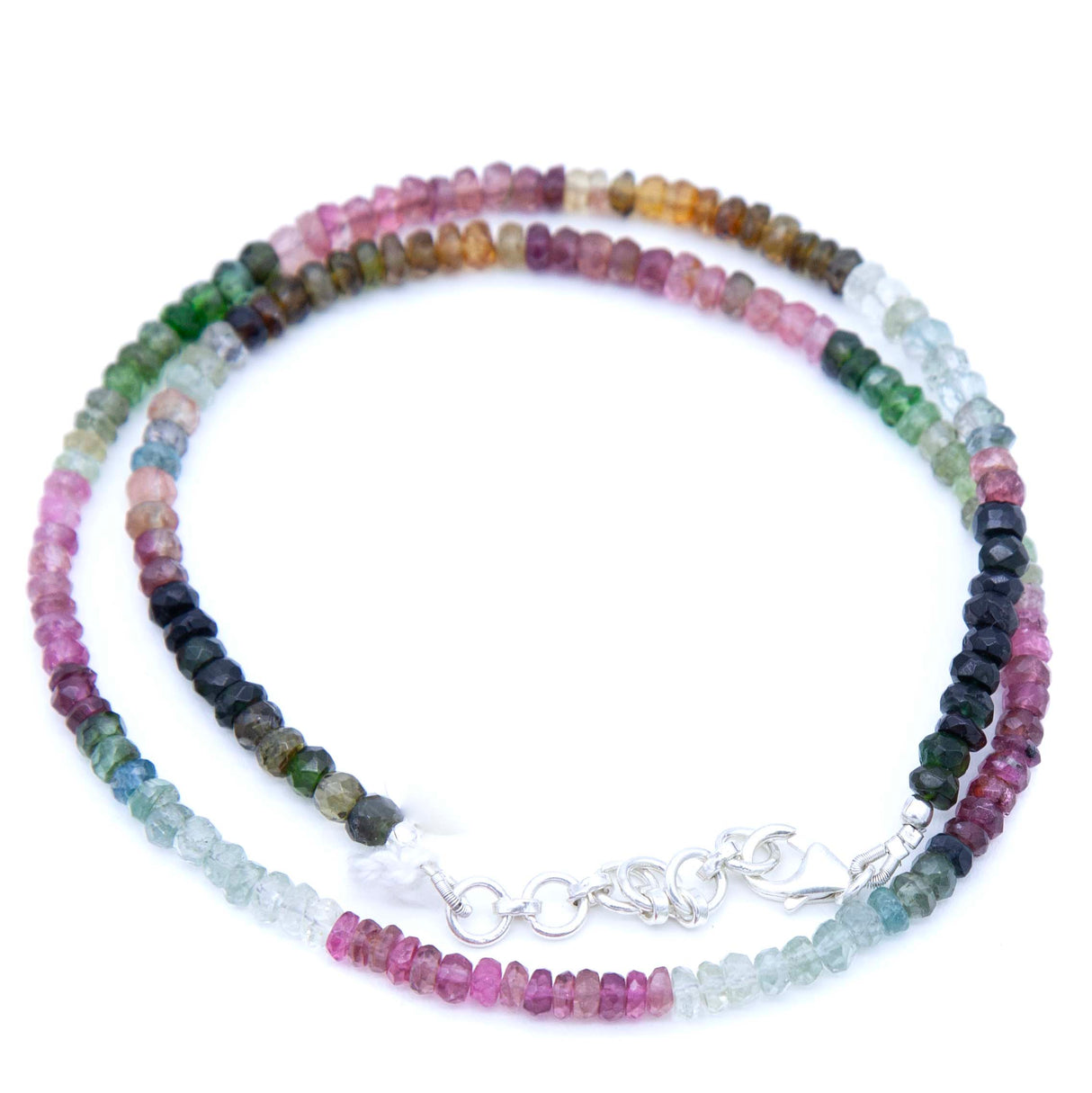 ST492-FCNECK: Tourmaline Necklace 4.5mm Micro Faceted Rondelle