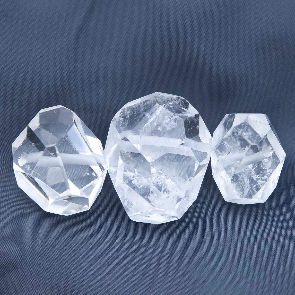 2ST411: Clear Quartz Faceted Nugget 20-28mm