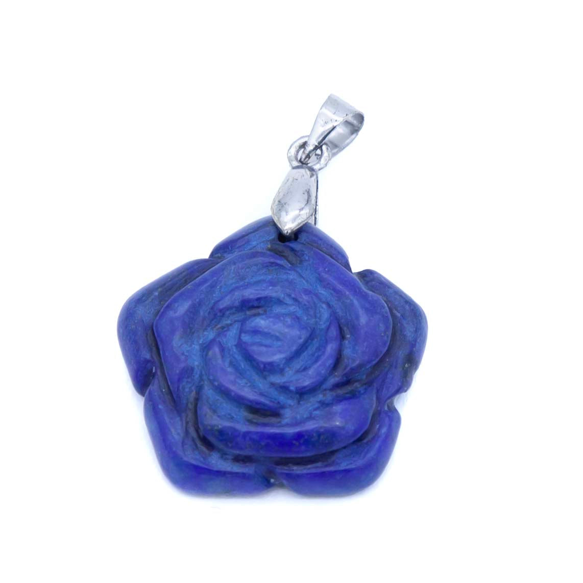 ST26-24: Carved Lapis Flower 22mm