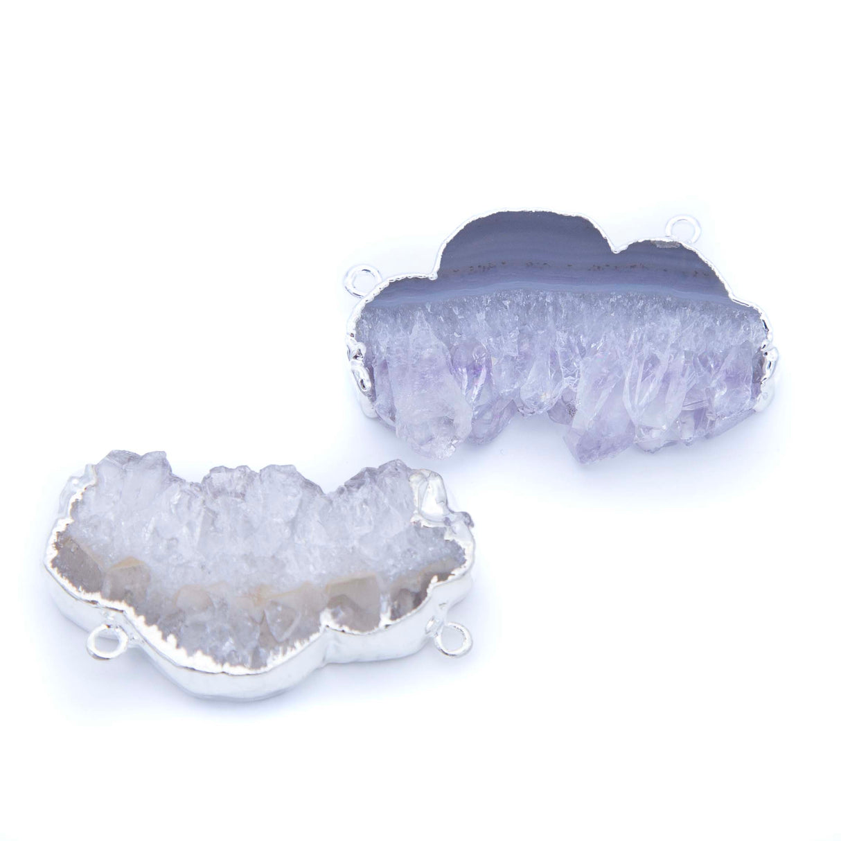 ST26-36: Brazil Agate Crystal Clouds 2 Loops 40x22mm