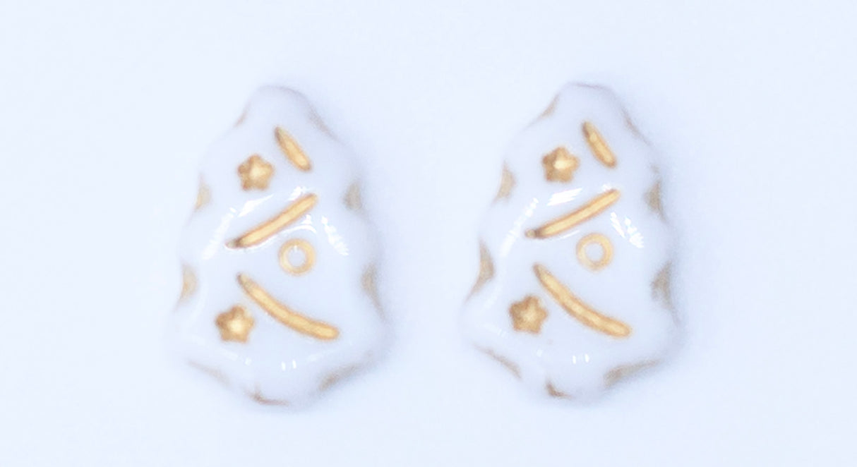 CT212-GI: Cz Tree Bead White with Gold 11x17mm 10 Pieces