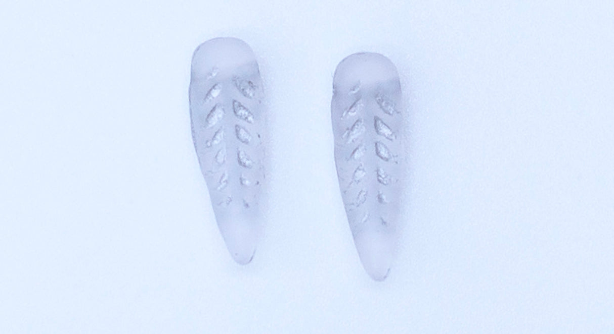 11FR212-SM: Czech Feather Crystal with Silver Matte 5x17mm