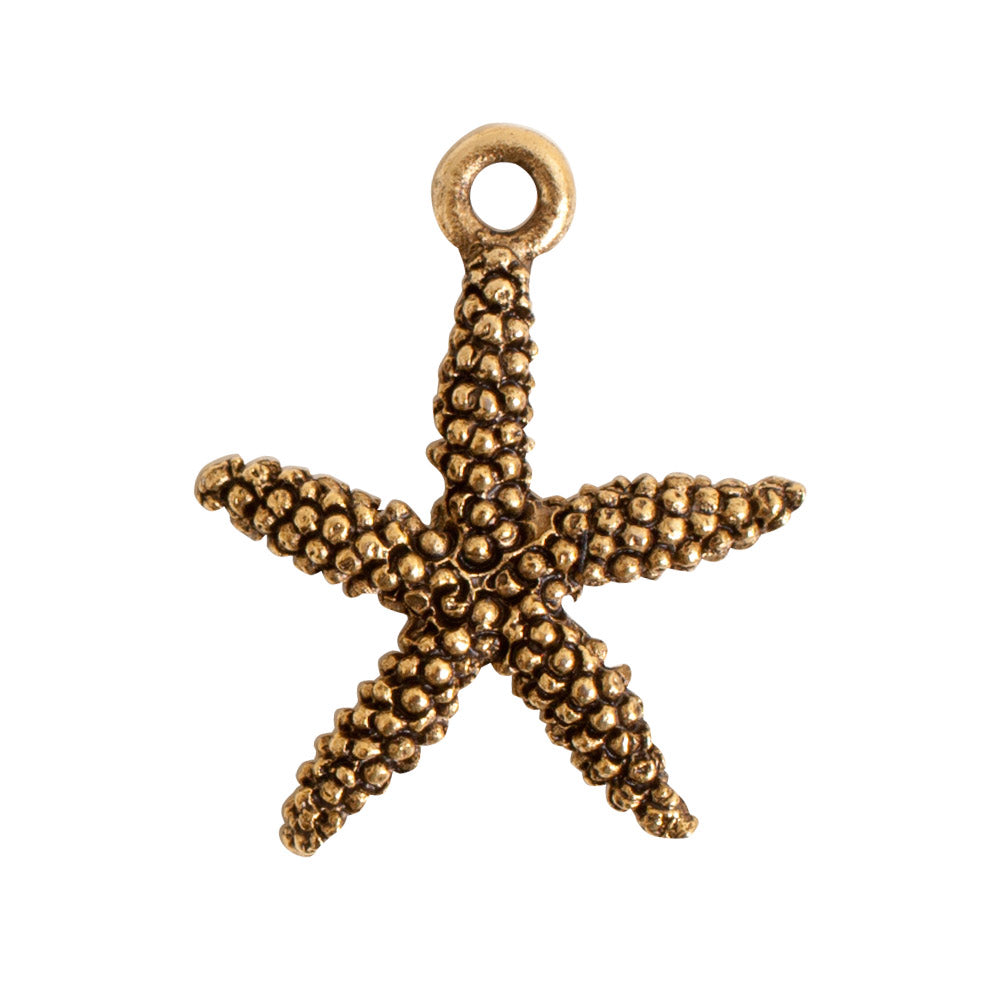 NDCSSF-GB: Nunn Charm Starfish 20mm Ant Gold