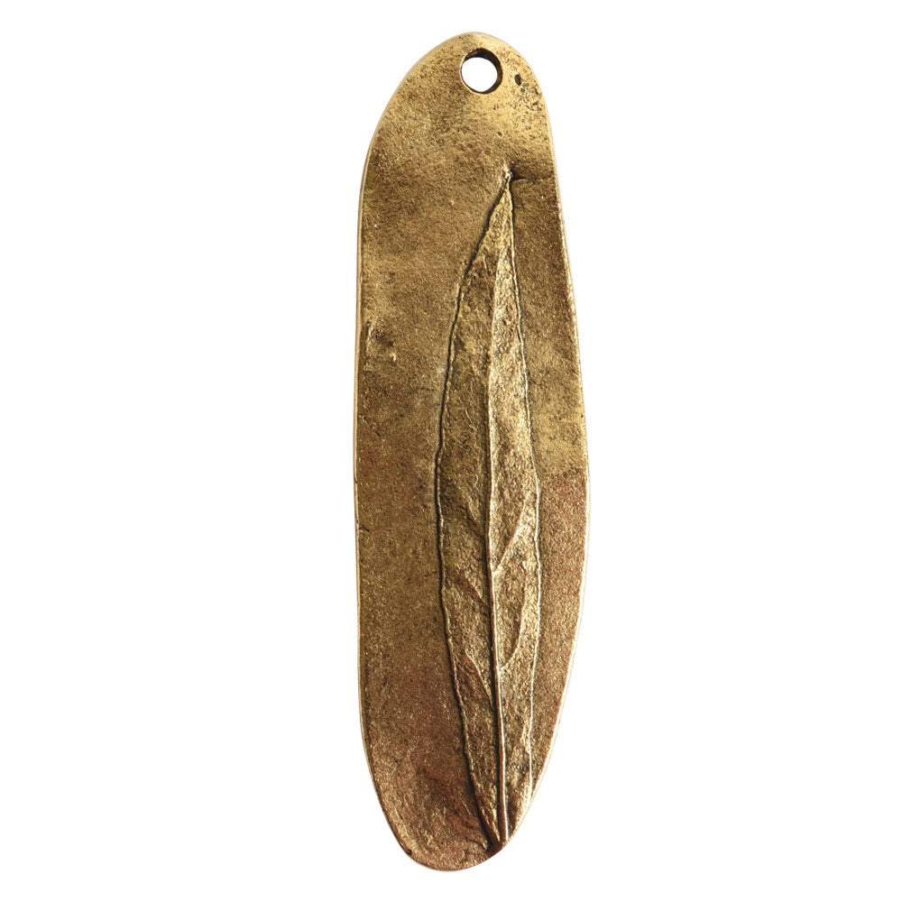 NDCWL-GB: Nunn Charm Willow Leaf 43mm Ant Gold