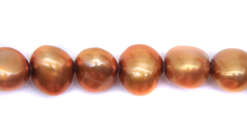 FP095-NG09: Freshwater Pearl Rd Nugget Copper 6-7mm