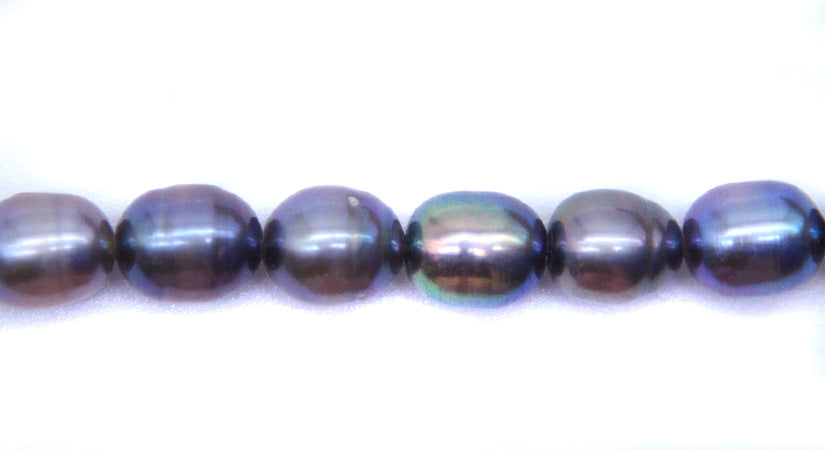 FP095-PT33: Freshwater Pearl Potato Lt Steel 5-6mm