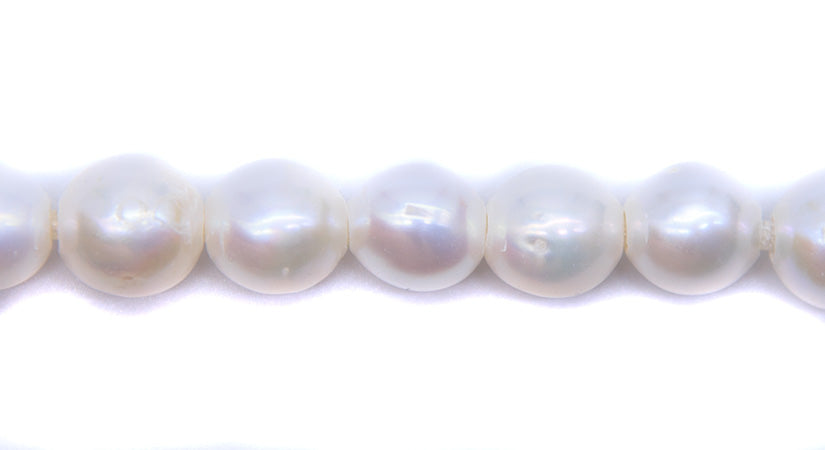 FP095-LH36: Freshwater Pearl White Round 9mm 2.5mm Hole