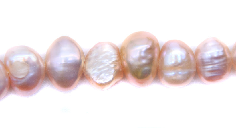 FP095-NG07: Freshwater Pearl Nugget Taupe 7-8mm