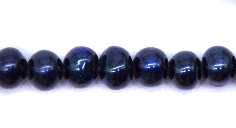 FP095-PT32: Freshwater Pearl Potato Dark Navy 6mm