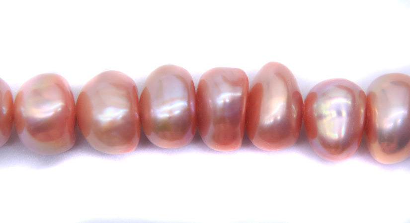 FP095-BU01: Freshwater Pearl Button Peach/Pink 10mm