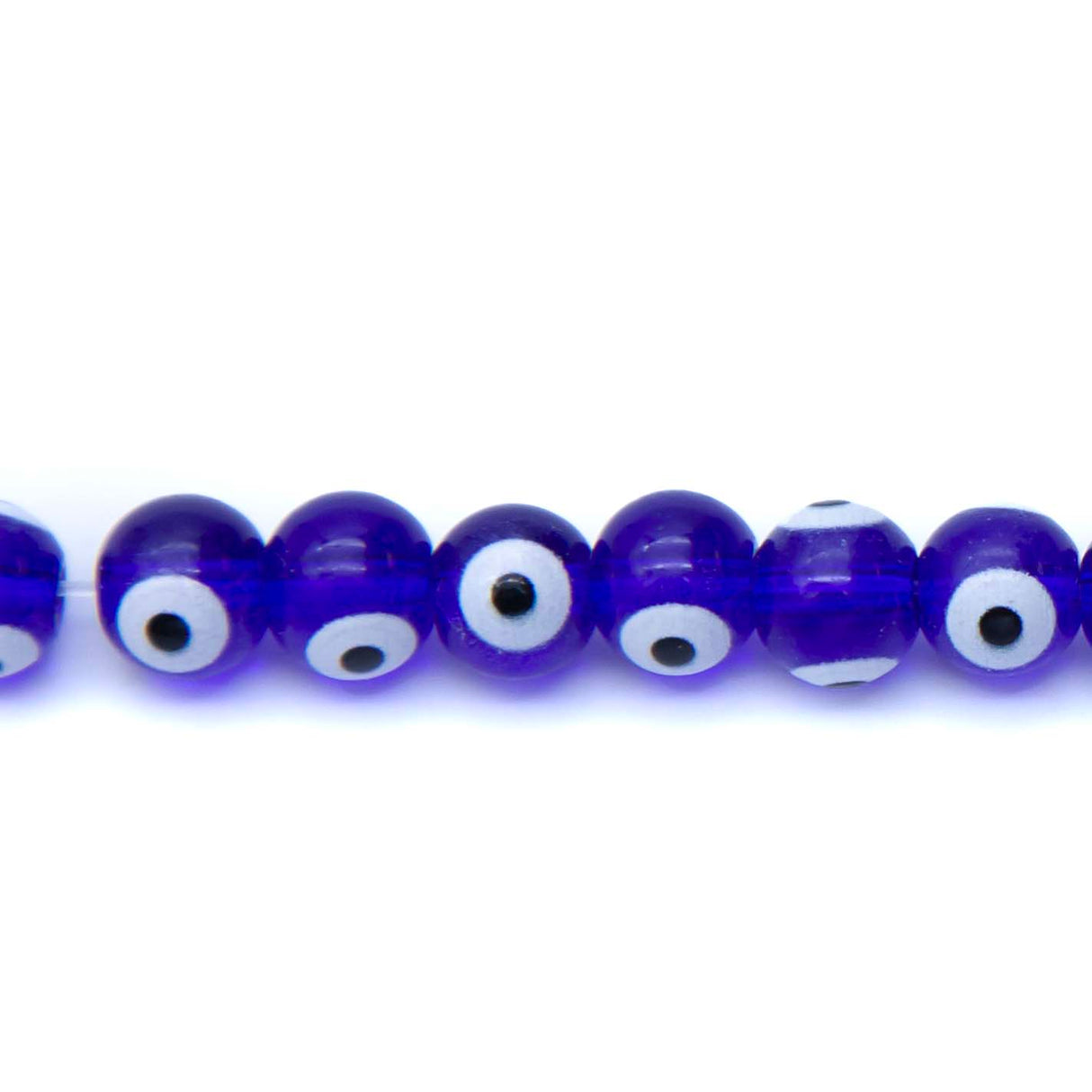 EY278: Glass Evil Eye Blue 8mm 14 inch St