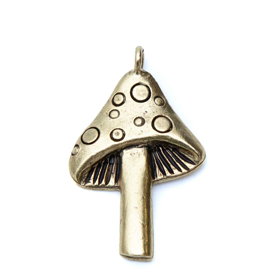 PW691-AG: Mushroom Charm Ant Gold 31mm