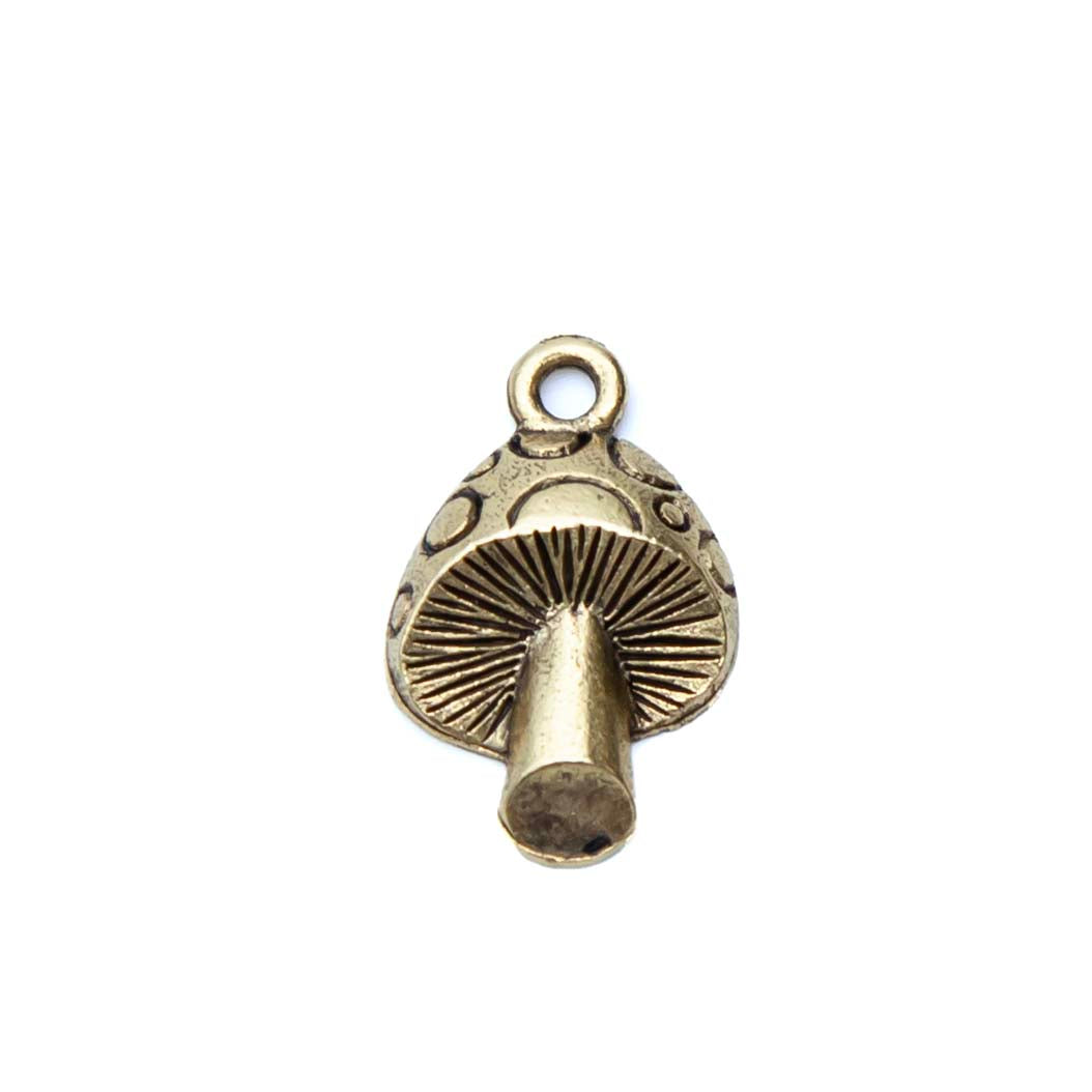 PW690-AG: Charm Mushroom 15mm Ant Gold