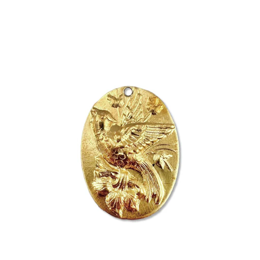 VV529: Vintaj Bird Cameo Solid Brass 16x22mm