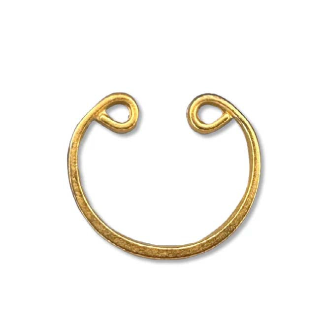 VP264-GL: Vintaj Charm Keeper Hoop 10K Gold Plated Pewter 20x24mm