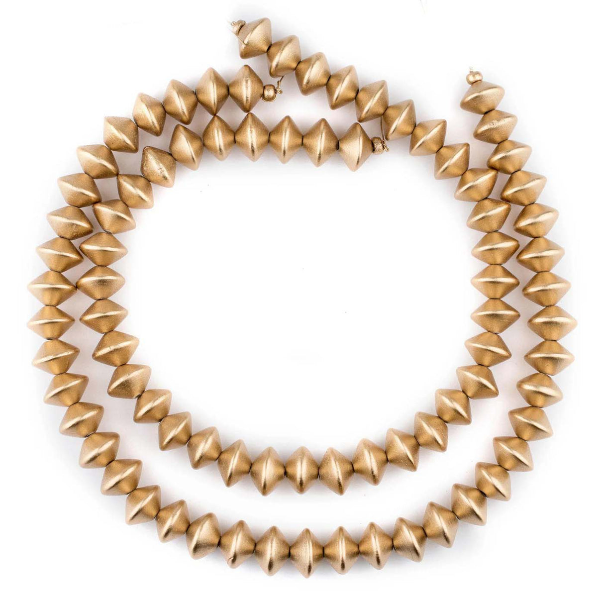 GA1044-GLD: Gold Bicone Natural Wood Beads 10x15mm - 1 Strand