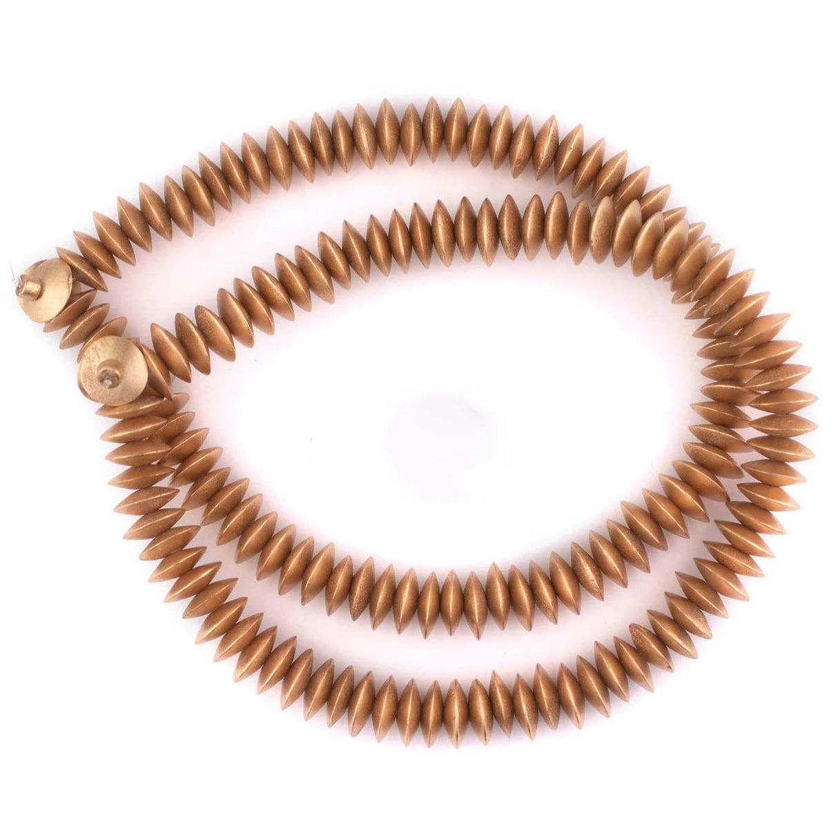 GA1046-SGLD: Gold Saucer Natural Wood Beads 15mm - 1 Strand