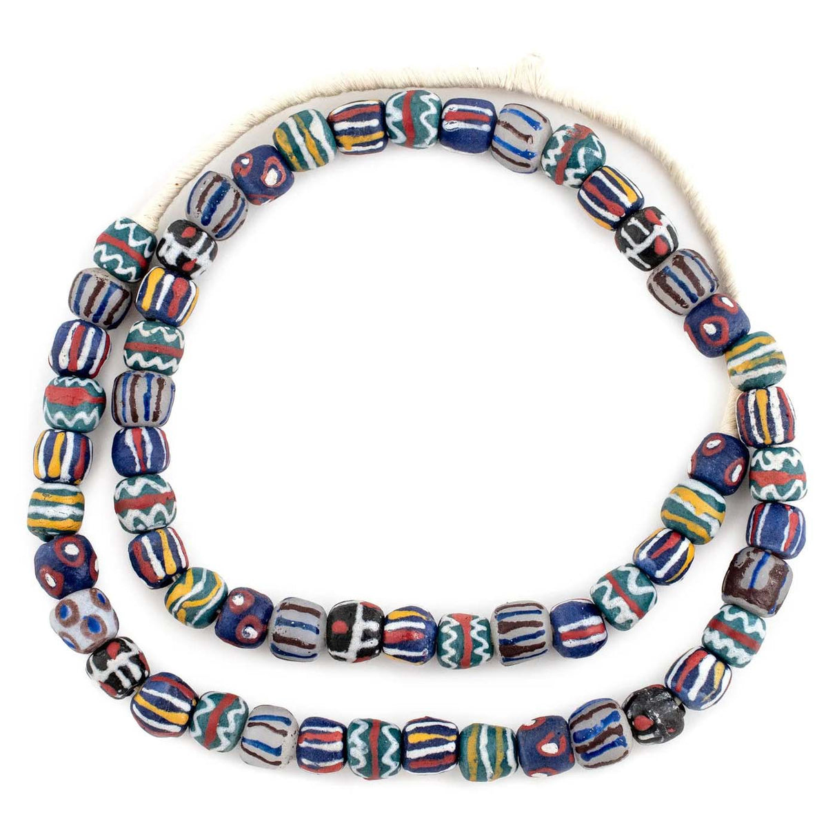 GA404-KRB: Karaga Medley Round Krobo Beads 12mm - 1STR