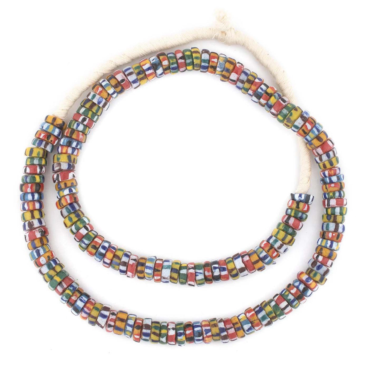 GA390-KROBMX: Mixed Chevron-Style Aja Krobo Beads 11mm -  Strand