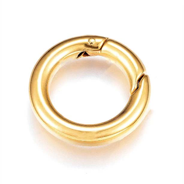 FI158-16SNG: O-Ring Clasp/Charm Clip Waterproof Gold Plated Steel 16mm