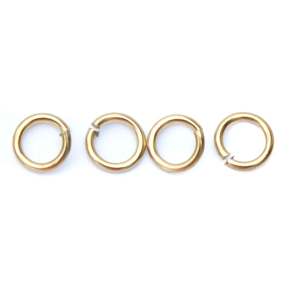 FI207-SNG: JUMP RING 6MM 18GA GLD PLT STAINLESS 24PPK