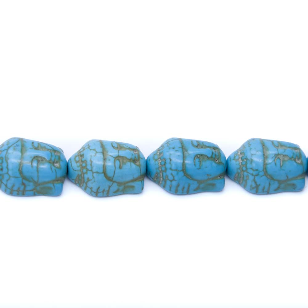 ST612-BT: Blue Magnesite Buddha 15x20mm 15.5" String