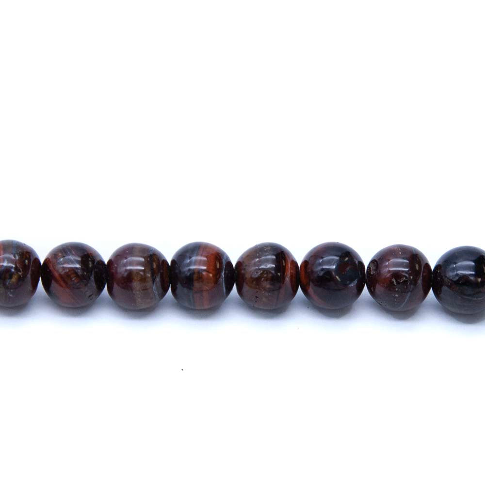 8ST421-NB: Red Tiger Eye 8mm 15.5" String natural