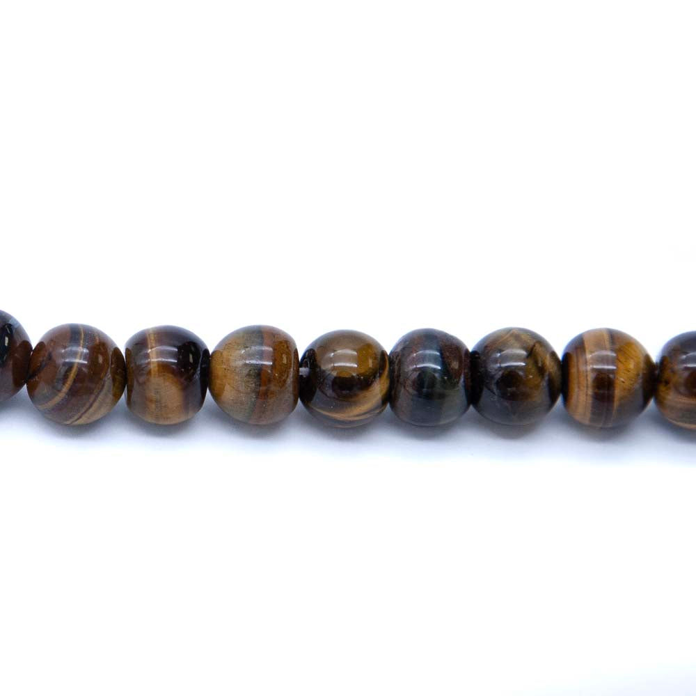 8ST400-BG: Tiger Eye Round 8mm 15.5" String Budget