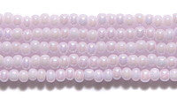 11SB591: Czech Seed Bead Petal Pink Aurora Borealis Finish 11/0 - 6 Hanks