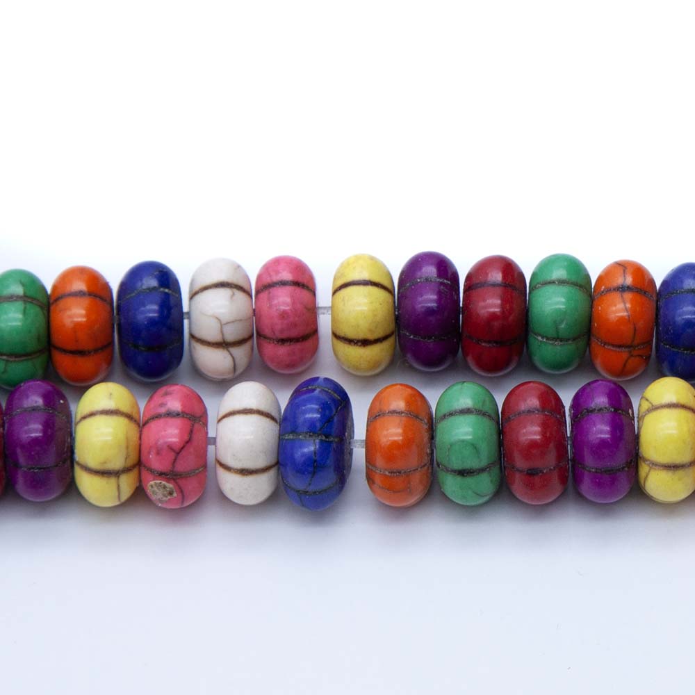 14ST612-MXP: Magnesite Pumpkin Beads Mix 14x7mm 15.5"