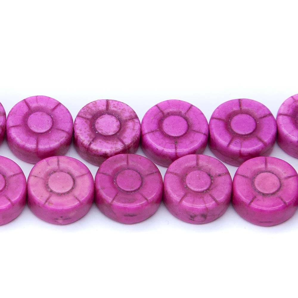 12ST612-PS: Pink Magnesite Sunflower 12mm 15.5"