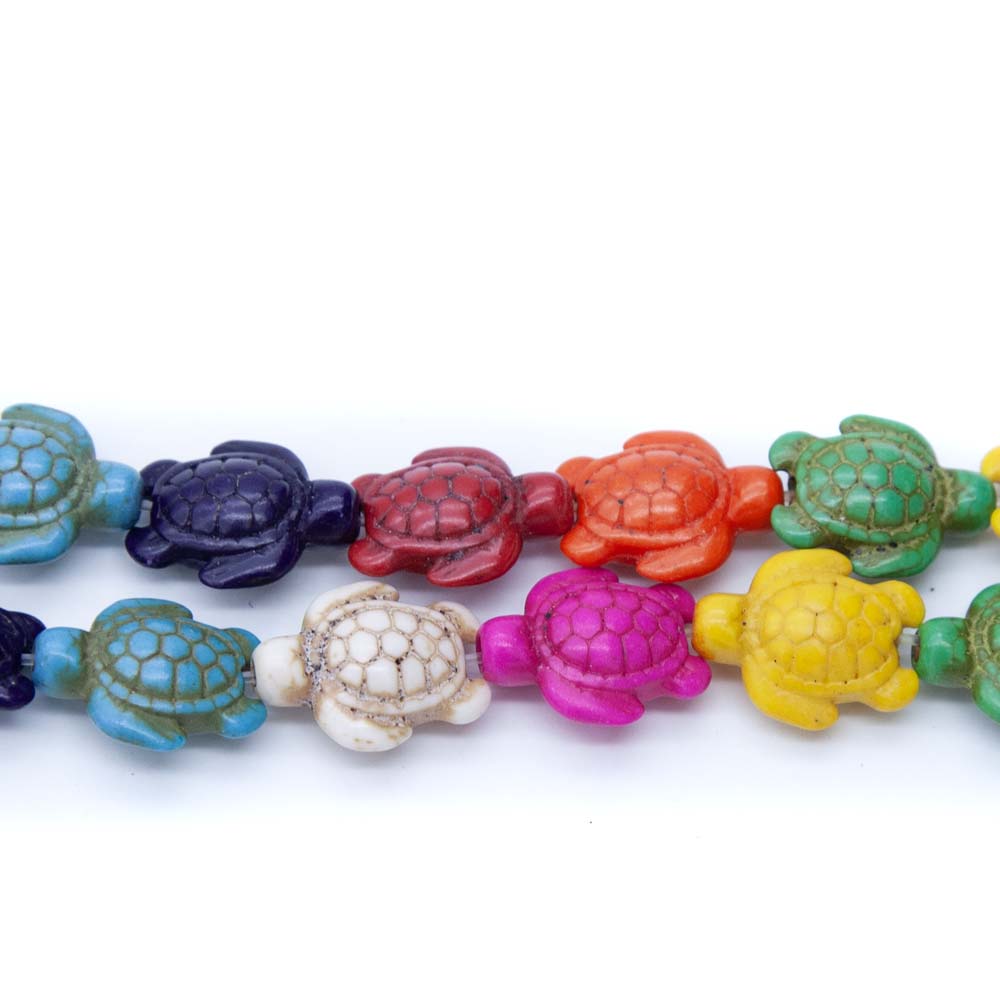 ST612-TR: Magnesite Turtle Beads Mix 15x18mm 15.5"