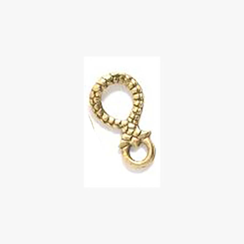 PW5411A-AG: Clasp Eye Loop Mermaid Tail Ant Gold 16mm