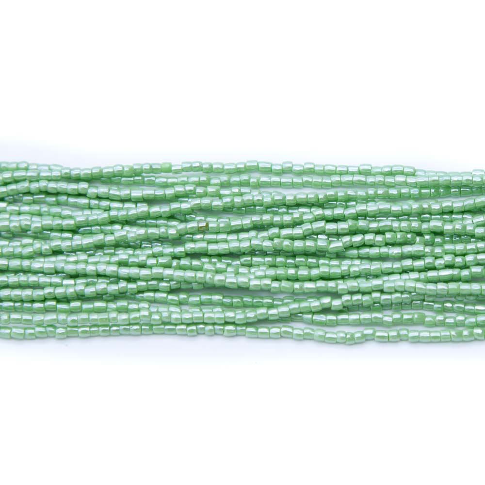 9SC380R: Cz Seed Bead 3-cut Light Green Sfinx 9/0 1 Hank