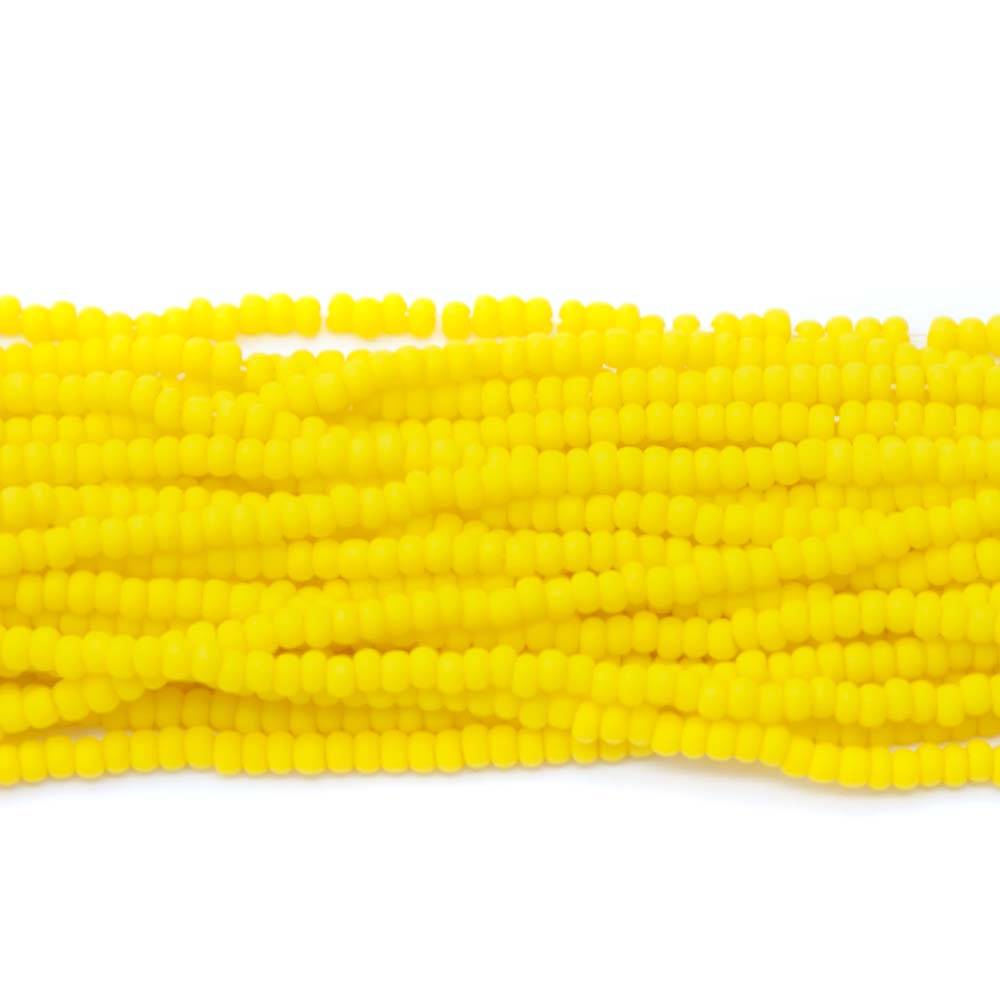 10SB126-M: CZ Seed Bead Opaque DK Yellow Matte 10/0 5HK