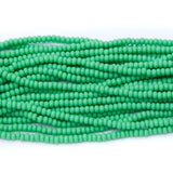 10SB182-MR: CZ Seed Bead Opaque LT Green Matte 10/0 1 Hank