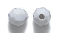 8PF112: Plastic RD Faceted White 8mm 400 Pc