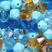 86CC902: Preciosa Czech Crystal Diamond Mix Sand And Sea 6mm 72 Pieces